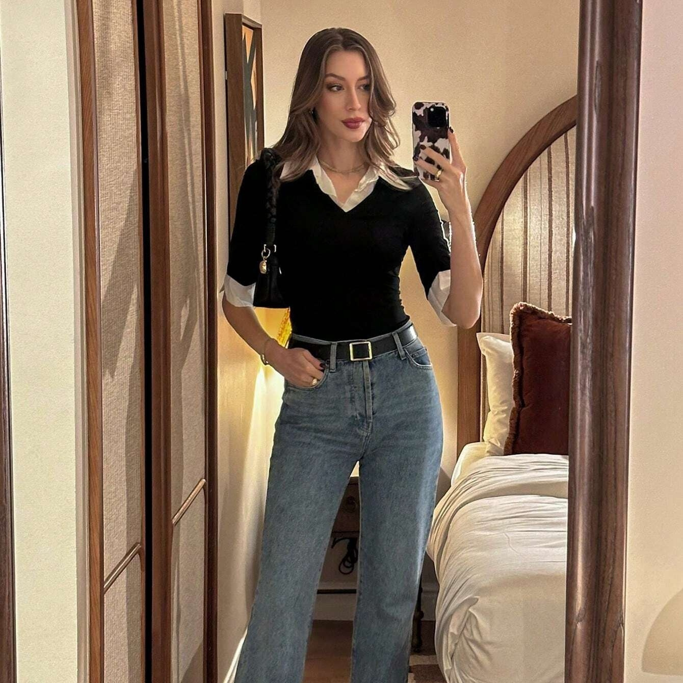 Fashionable And Versatile Mid-long Sleeve Top For Casual And Slim Fit - Image 3