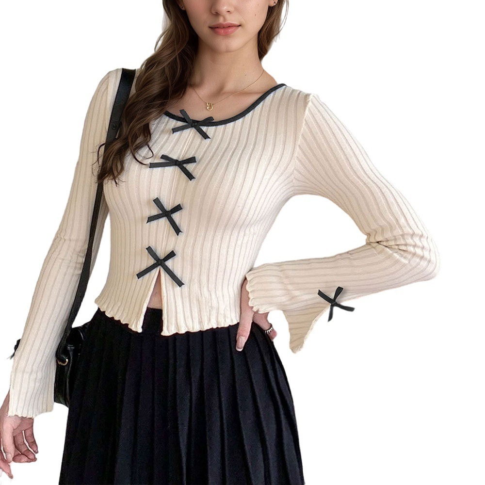 Fashion Striped Temperament Knit Long Sleeve Women - Image 6