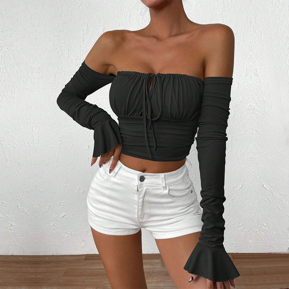 Women's Fashion Sexy Style T-shirt, Unique Design Sense, Niche Bustier Short Top For Autumn And Winter - Image 4