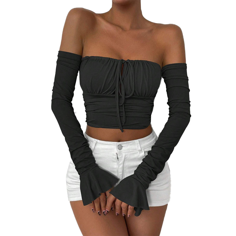Women's Fashion Sexy Style T-shirt, Unique Design Sense, Niche Bustier Short Top For Autumn And Winter - Image 5