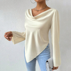 Ladies' Mature And Intellectual Style T-shirt Elegant And Aloof Long-sleeved Top For Autumn And Winter
