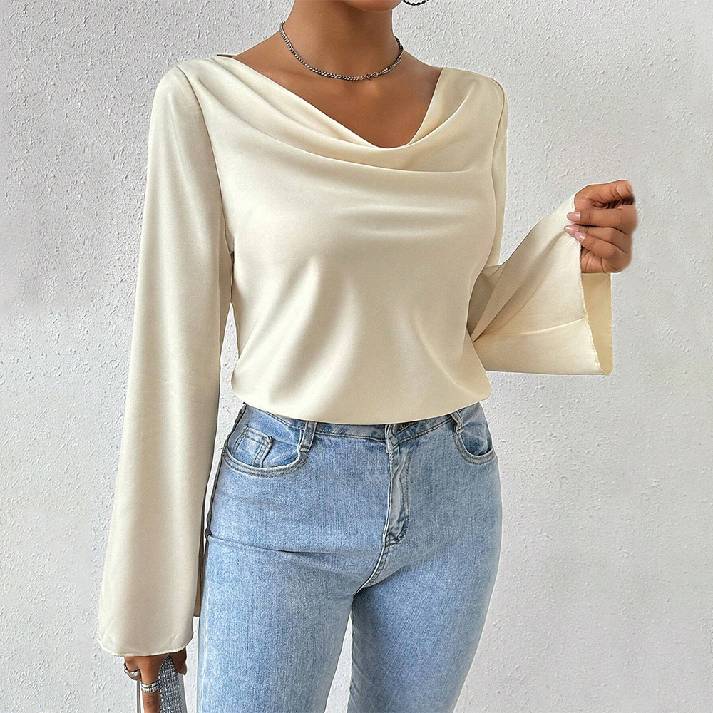 Ladies' Mature And Intellectual Style T-shirt Elegant And Aloof Long-sleeved Top For Autumn And Winter - Image 6