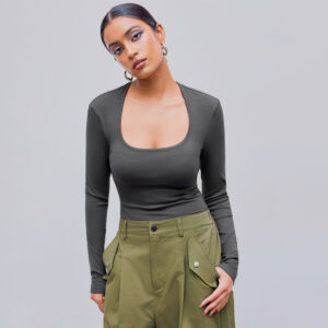 European And American Trend Minimalist Style Jumpsuit For Autumn And Winter Comfortable Abdominal Wear Base Top