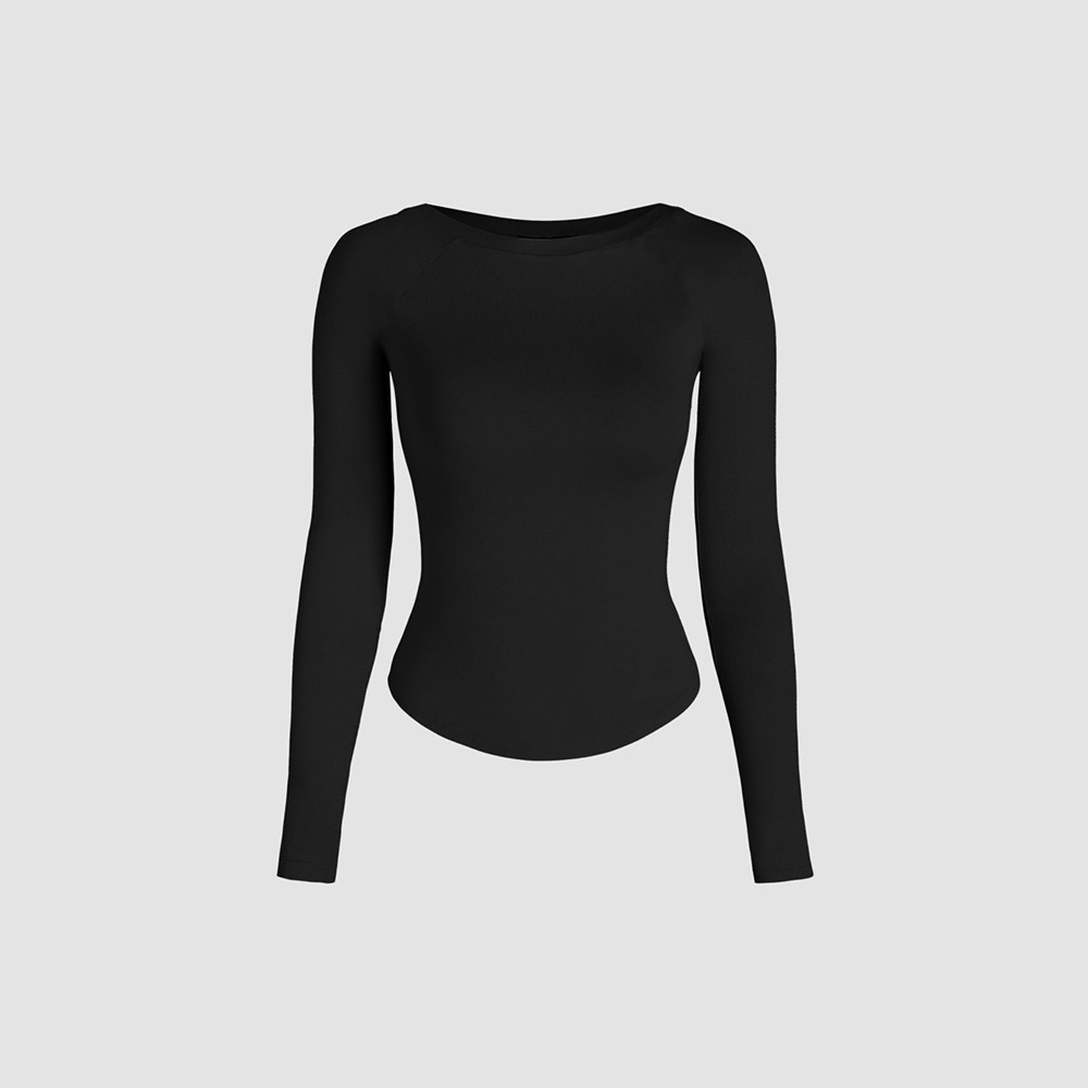 Autumn And Winter New Women's Clothing Popular Fashion Casual Slim-fit High-elastic Knitted Long-sleeve T-shirt - Image 4