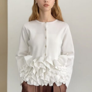 Lace-trimmed Japanese-style Rakuten Slimming Heavy-knit Top