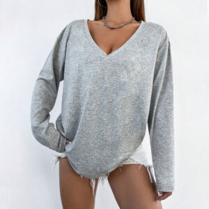 Women's Solid Color Simple And Versatile T-shirt