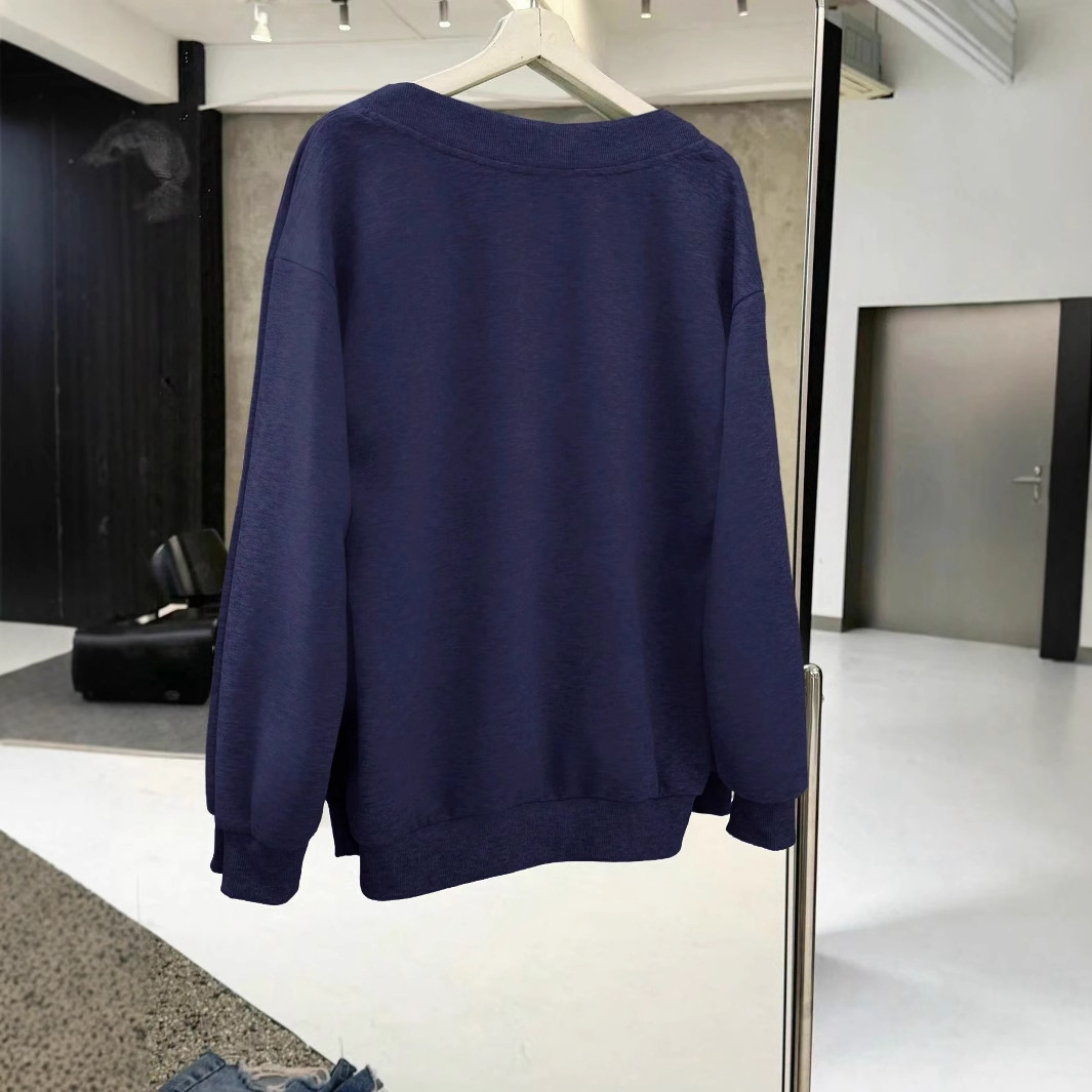 European And American V-neck Long Sleeve Fashion Sweater - Image 3