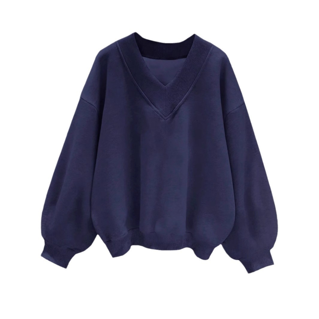 European And American V-neck Long Sleeve Fashion Sweater - Image 5