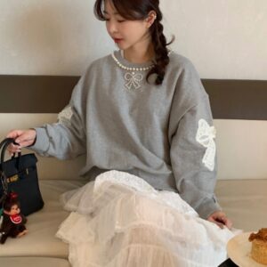 Fashion Graceful Bow Design Sweater