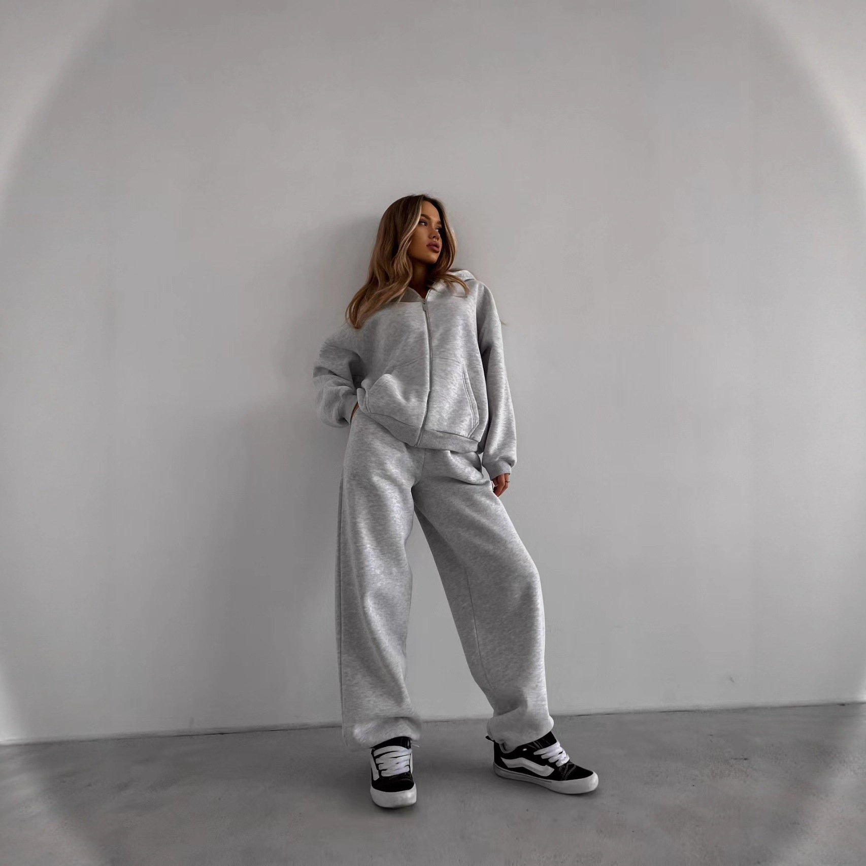 Women's 2-piece Sweatshirt With Wide-leg Sweatpants