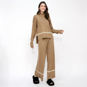 Fashionable And Versatile Autumn And Winter Knitted Two-piece Set