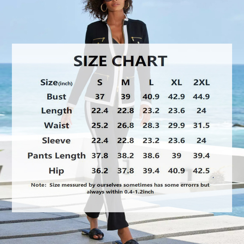 Women's Casual 2-Piece Sport Set, Color-Block Zip Jacket & Straight Leg Pants For Spring And Fall - Image 8