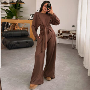 Stylish And Comfortable Waist-tied Ribbon Pants Casual Suit