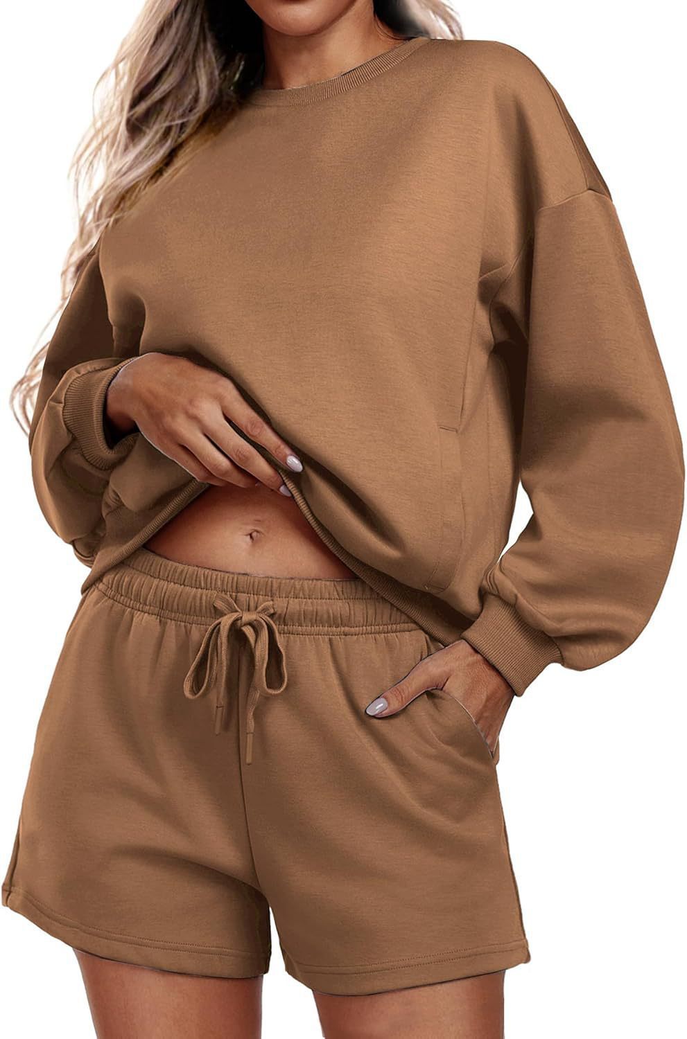 Women's Long-sleeve And Shorts Casual Sportswear Set - Image 4