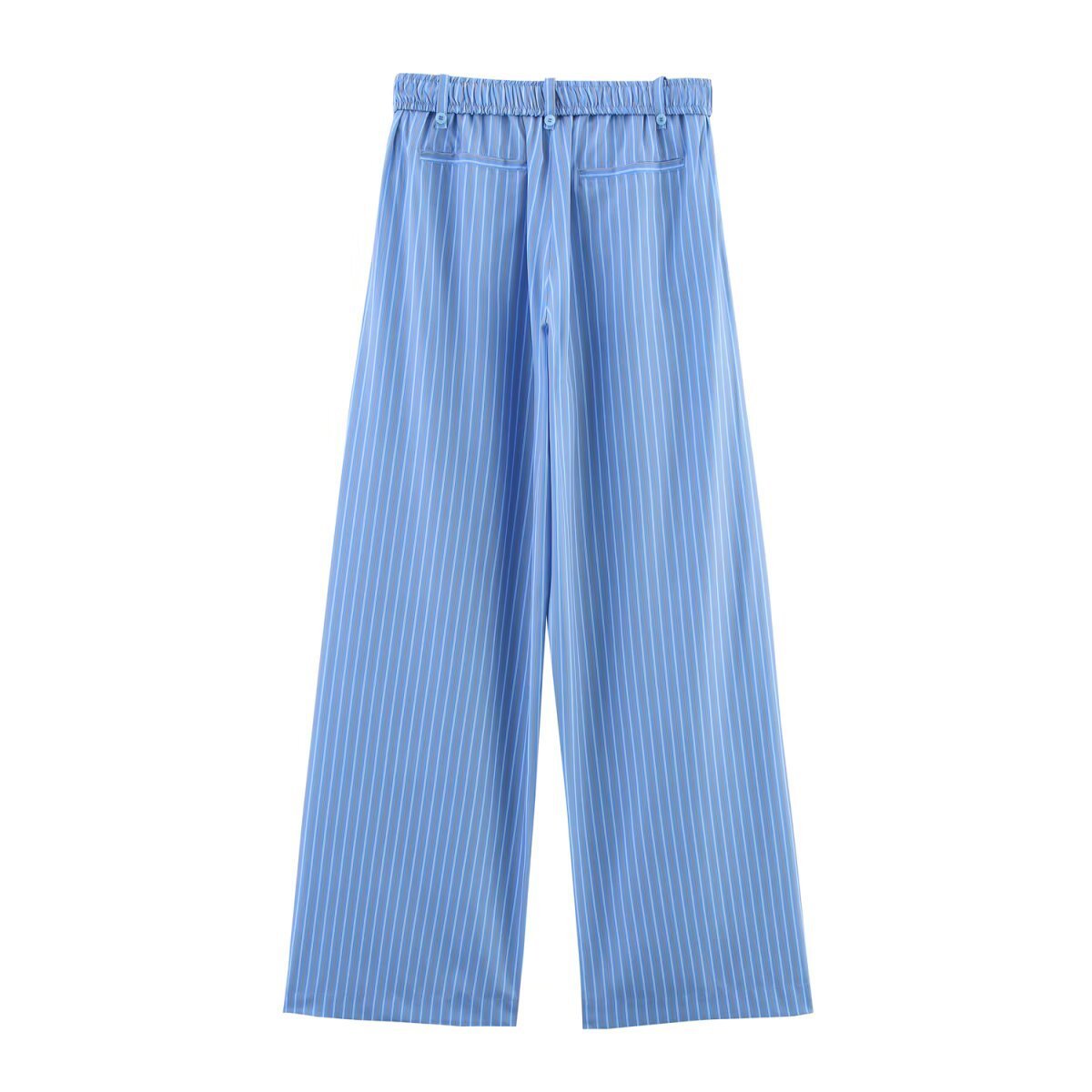 Women's Versatile Top High-waisted Straight-leg Striped Pants - Image 4