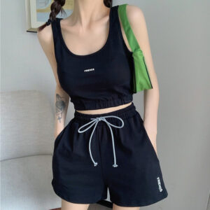 Running Vest And Shorts Slim-fit Two-piece Set