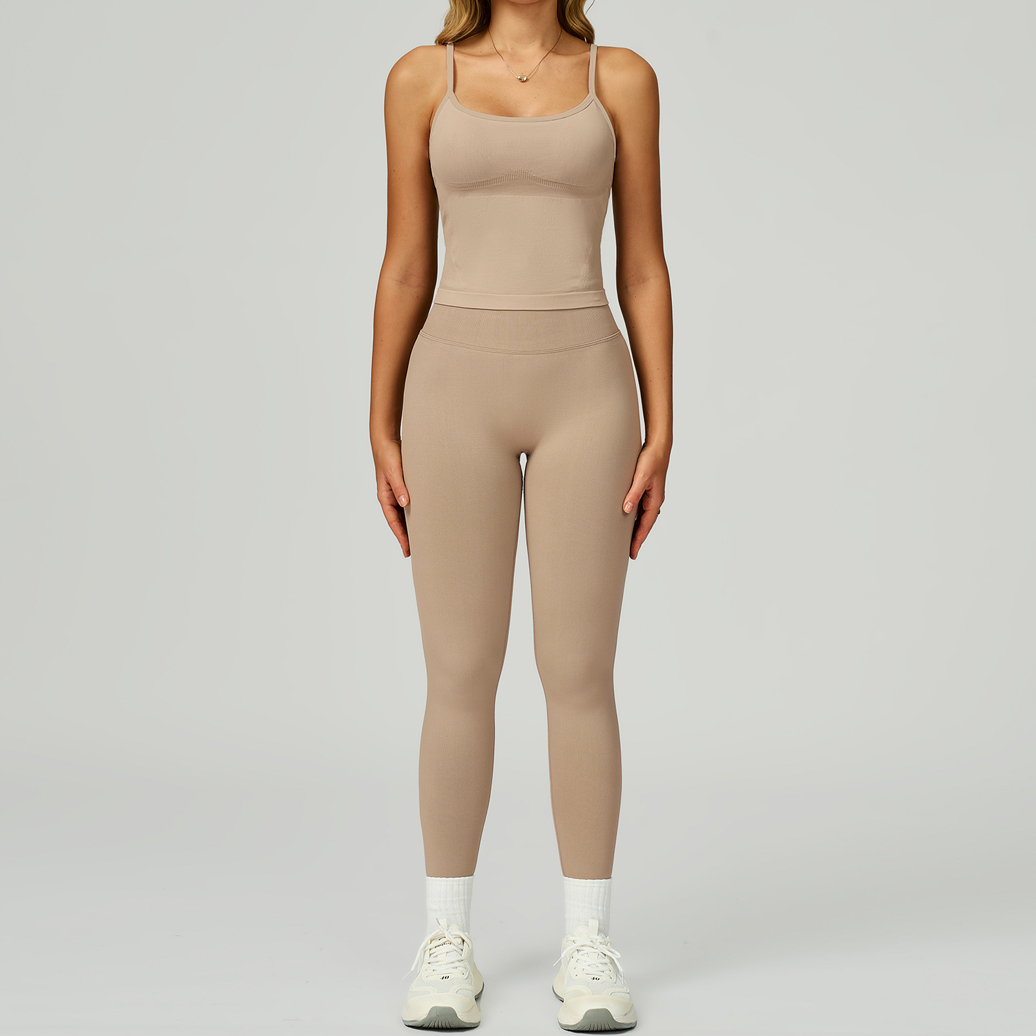 Women's Vest And Pants Color-blocking Yoga Set - Image 3