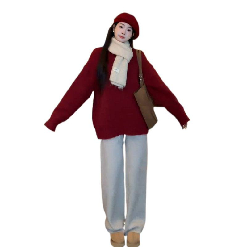 Premium Lazy Style High-neck Thick Sweater Women Loose Scarf Two-piece Set - Image 5