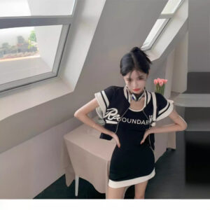 Color-block Vest Dress Summer Two-piece Set