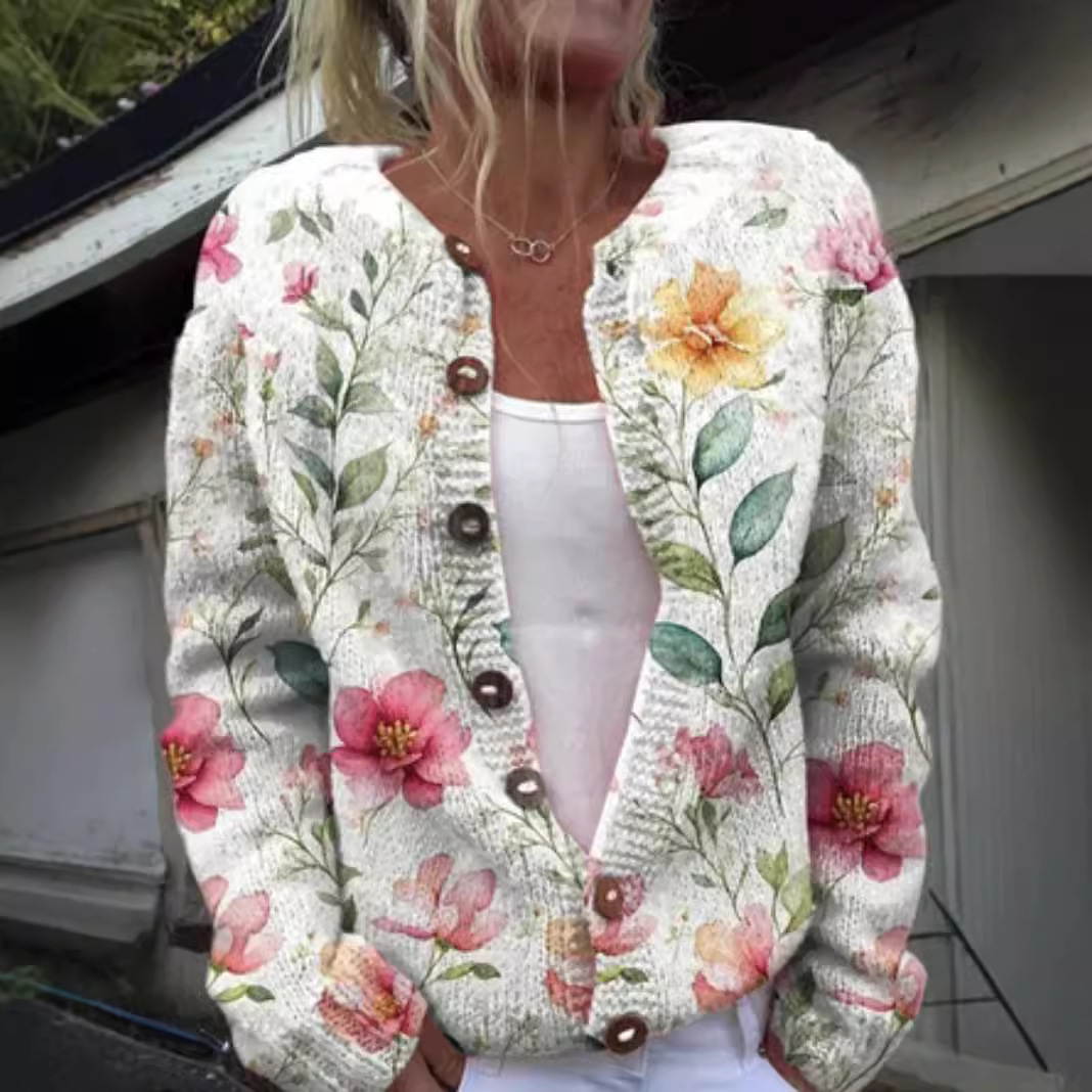3D Digital Printing Cardigan Knitted Coat Women's Clothing - Image 2