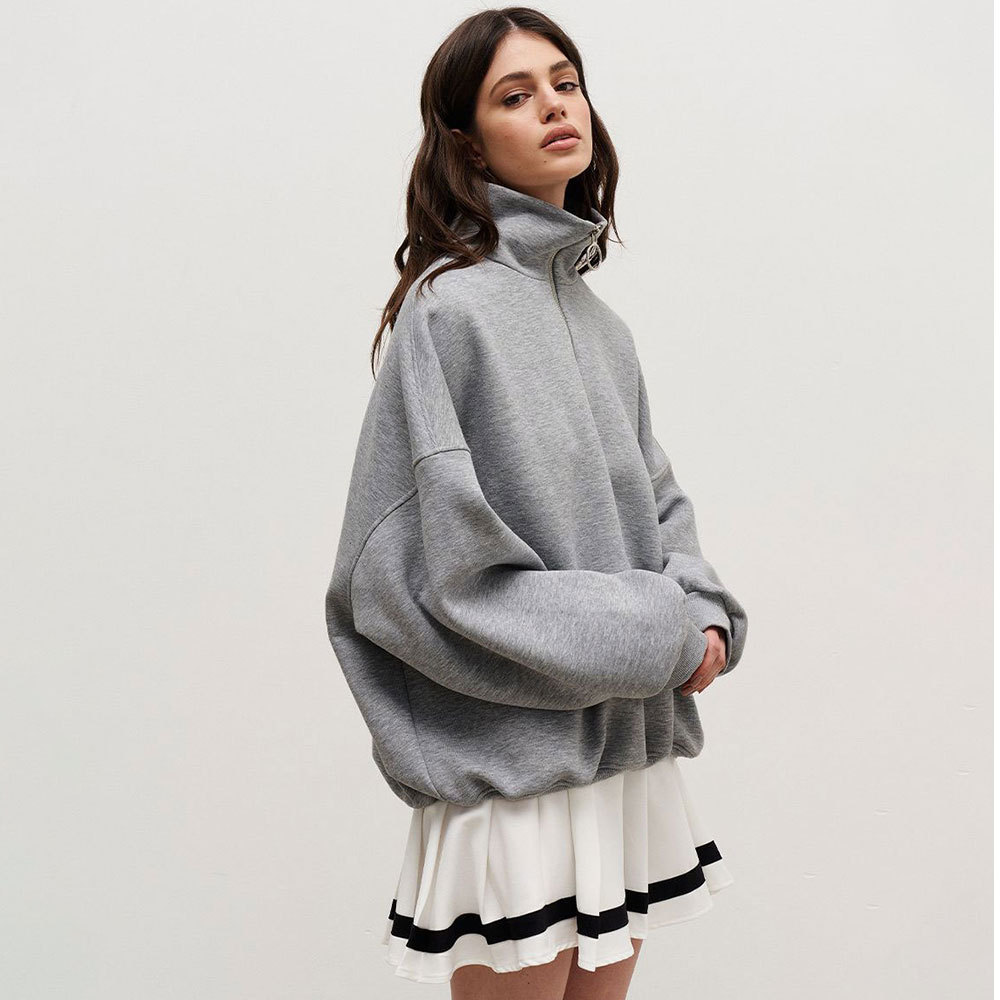 Women's Fashion Loose Casual Zip Sweater - Image 2