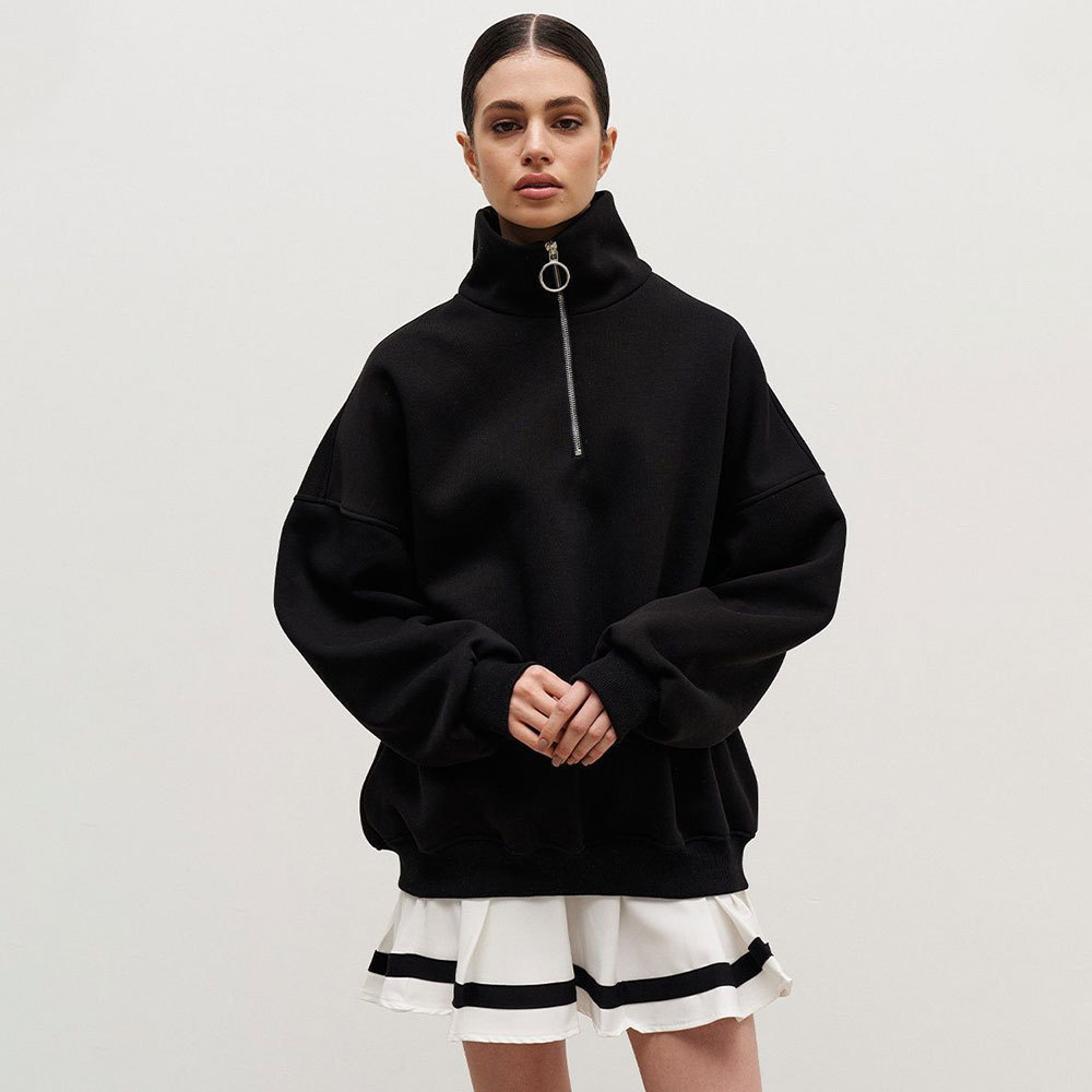 Women's Fashion Loose Casual Zip Sweater - Image 5