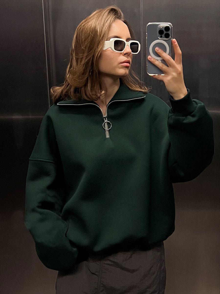 Women's Fashion Loose Casual Zip Sweater - Image 10