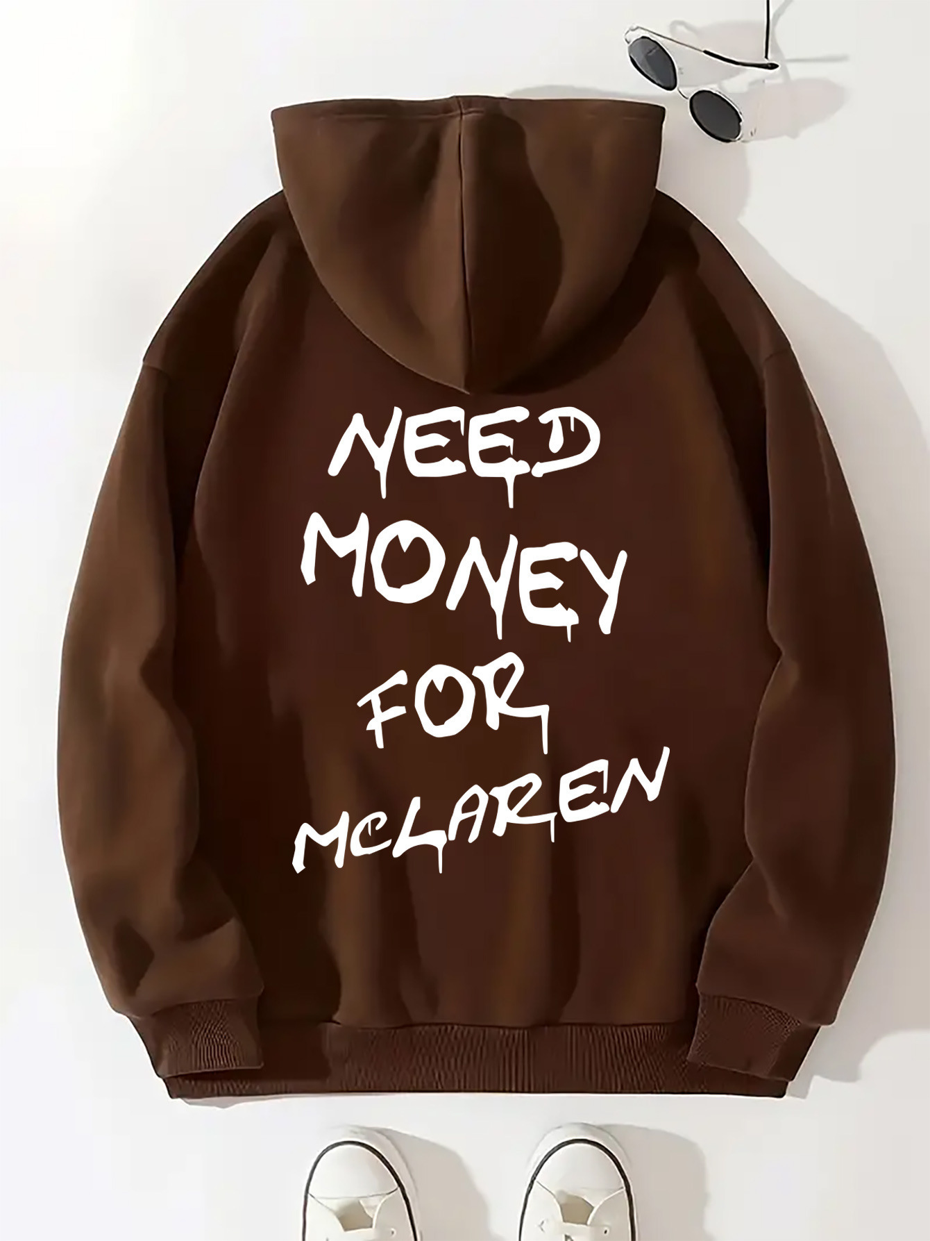 Thick Plain Letter Print Sweatshirt - Image 9