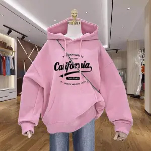 Fleece Navy Blue Design Print Jacket - Image 2