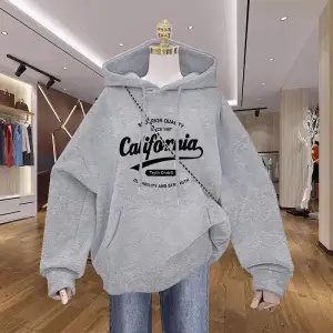 Fleece Navy Blue Design Print Jacket - Image 5