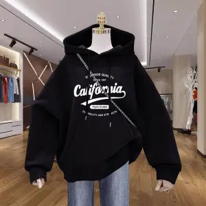 Fleece Navy Blue Design Print Jacket - Image 6