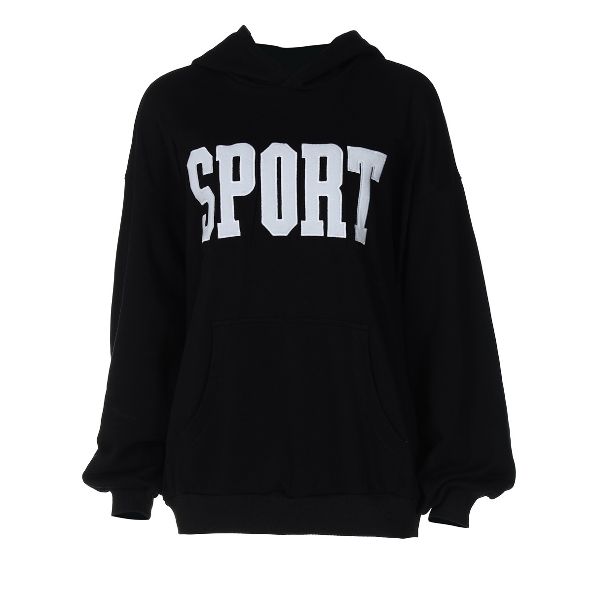 Women's Letter Embroidered Hooded Pullover Fashion Sweater - Image 5
