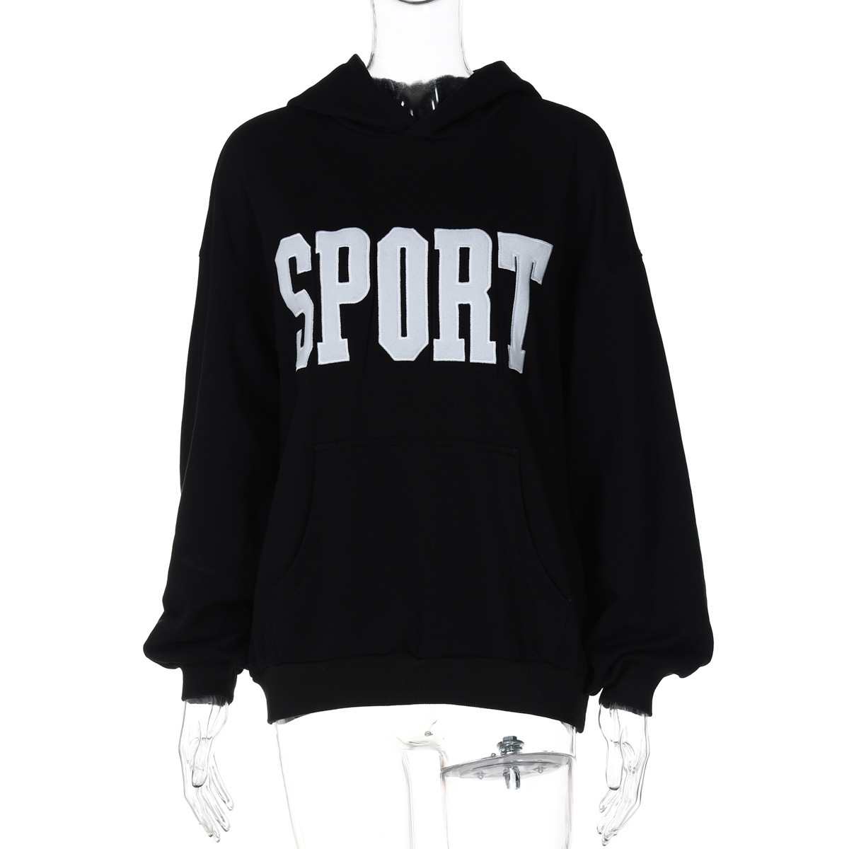 Women's Letter Embroidered Hooded Pullover Fashion Sweater - Image 6