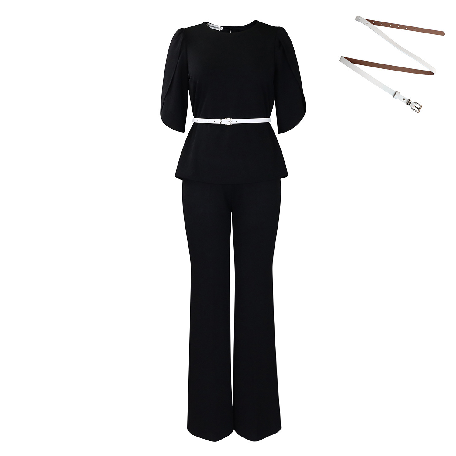 Top Wide Leg Pants Two-piece Set European And American Suit - Image 6