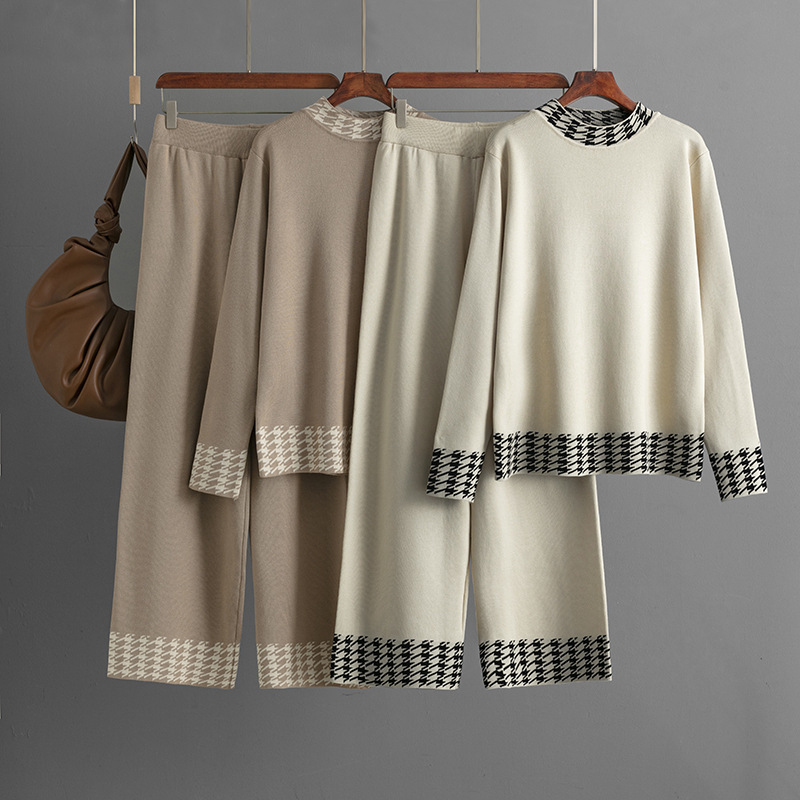 Women's Autumn And Winter Loose Pullover Two-piece Set