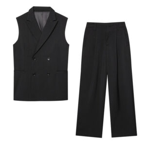 Loose Vest Casual Pleated Pants
