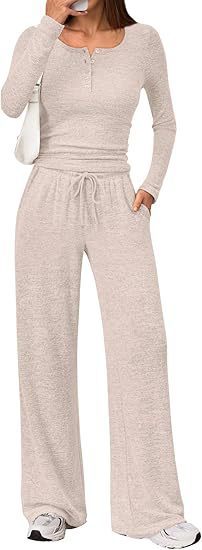 Two-piece Set Women's Long-sleeve Blouse Wide Leg Pants Fashion Casual Set - Image 8