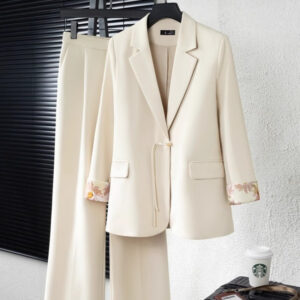 Casual High Waist Trousers Two-piece Suit Women