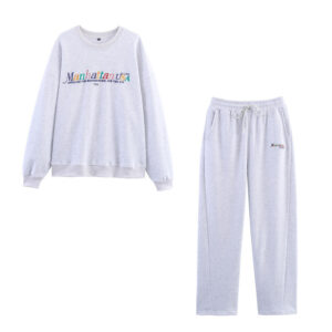 Sweatshirt College Style Pants Suit