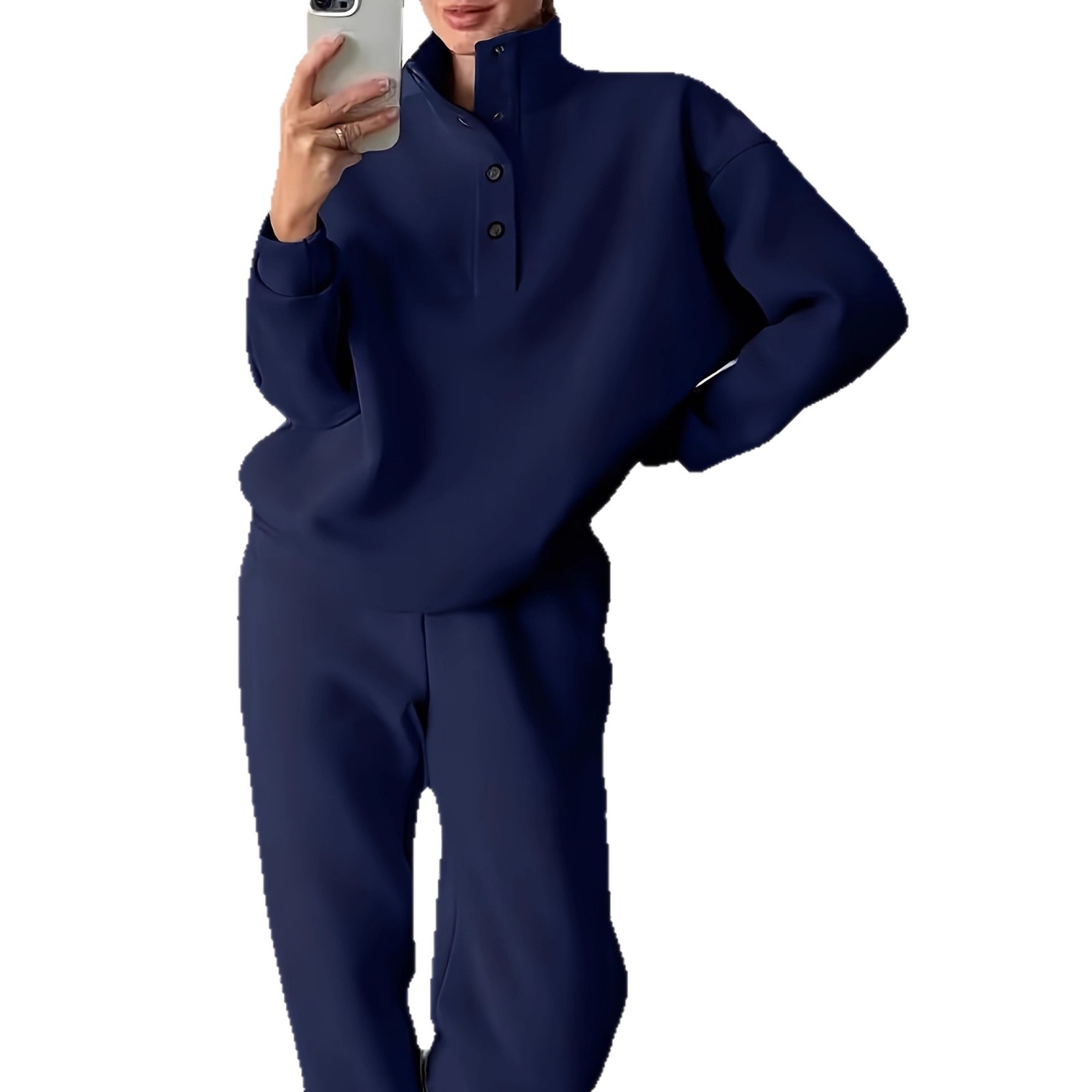 New Women's Fashion Button Collar Two-piece Set - Image 5