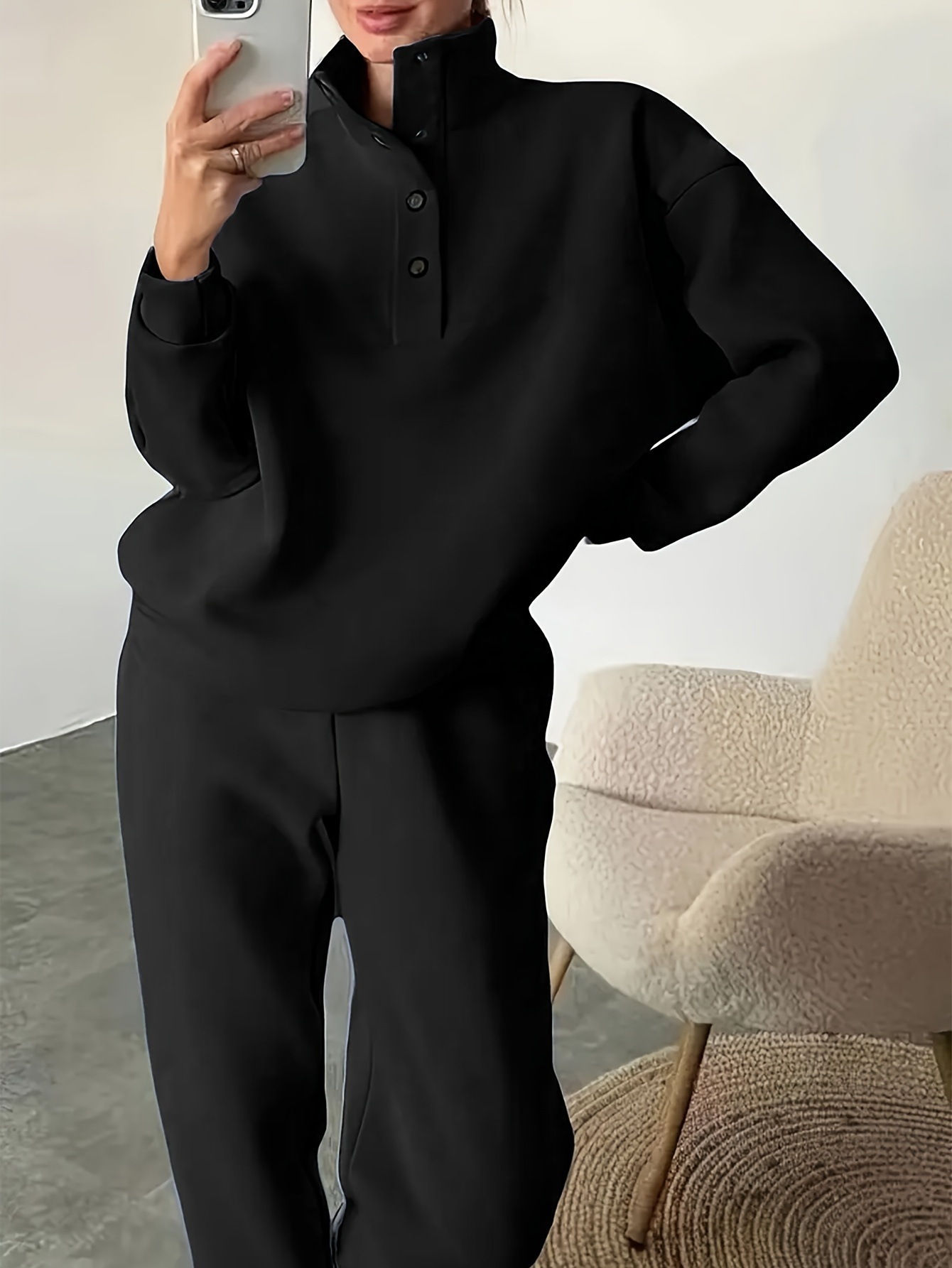 New Women's Fashion Button Collar Two-piece Set - Image 7