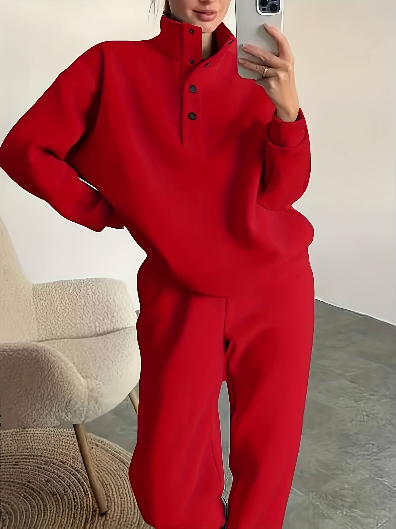 New Women's Fashion Button Collar Two-piece Set - Image 8