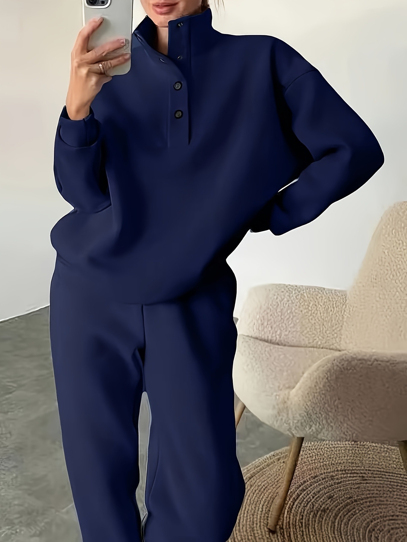 New Women's Fashion Button Collar Two-piece Set - Image 9