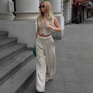 Women's Cut Halterneck Vest Trousers Suit