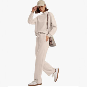 Women's Long-sleeved Sweater And Wide-leg Pants Two-piece Suit