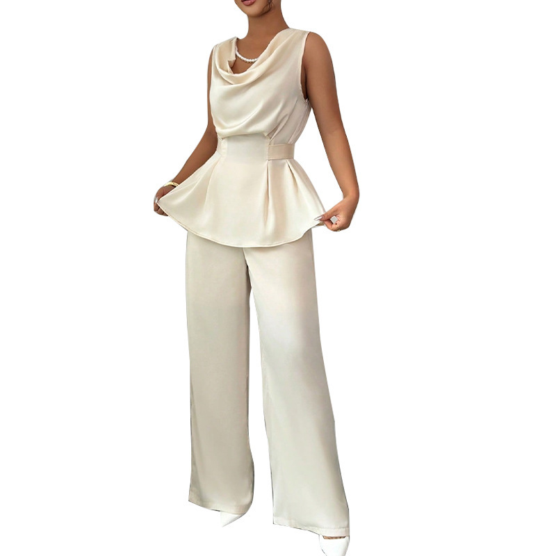 Women's Sleeveless Top Straight-leg Trousers Suit - Image 5