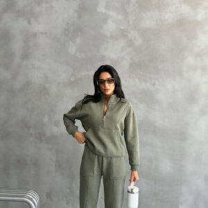 European And American Women's Clothing Two-piece Sweater Fleece Sports