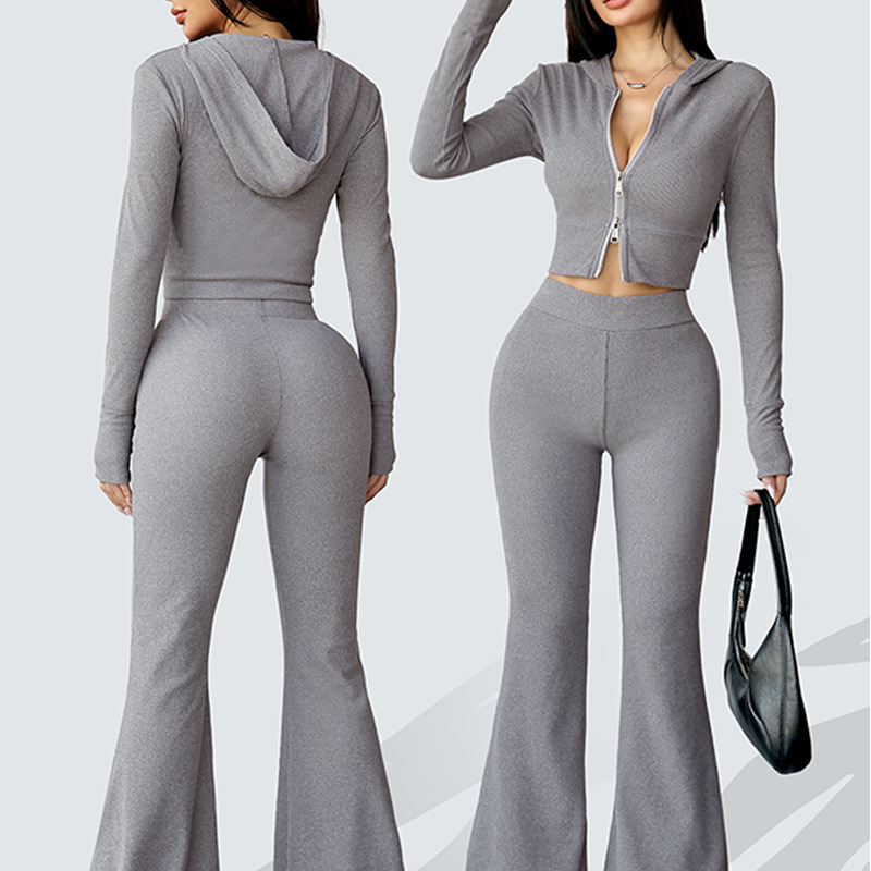 Yoga Suit With Hood For Outer Wear - Image 2