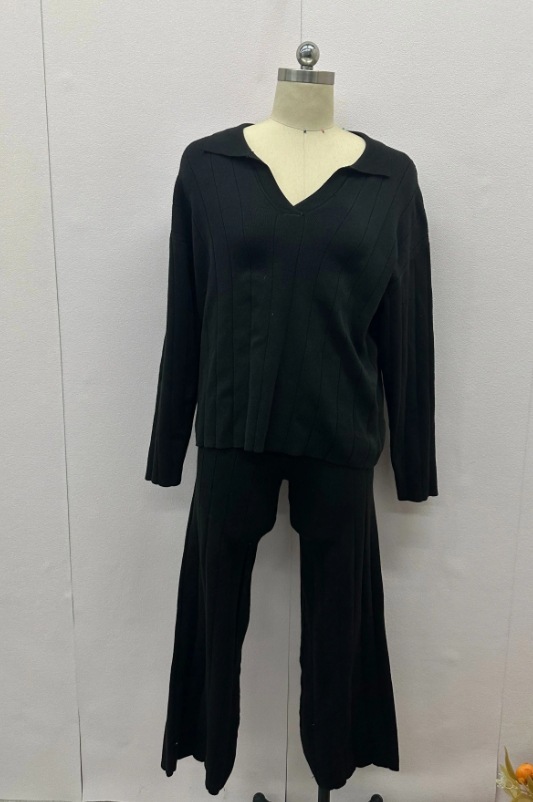 Autumn New Solid Color Line Pattern Slim Lazy Style Suit For Women - Image 3