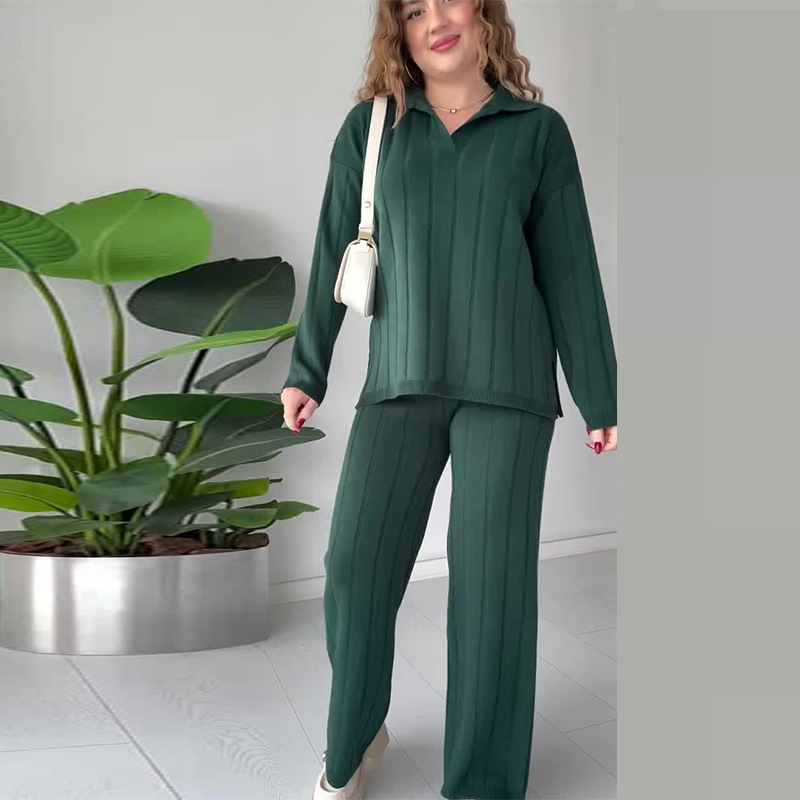Autumn New Solid Color Line Pattern Slim Lazy Style Suit For Women - Image 8